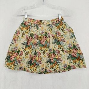 Blondy Relish Floral Pleated Multicolor Cottage Core Mini Skirt P6465